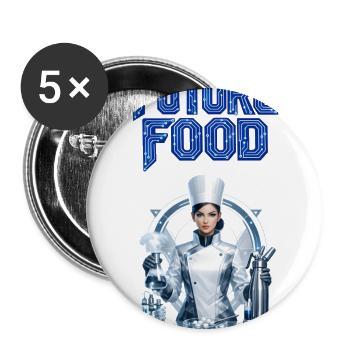 Future Food Tech Chef - Buttons large 2.2'' (5-pack) - white