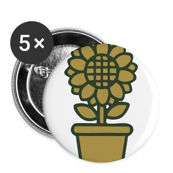 Sunflower Pot Gardening Plant Mom Florist - Buttons large 2.2'' (5-pack) - white
