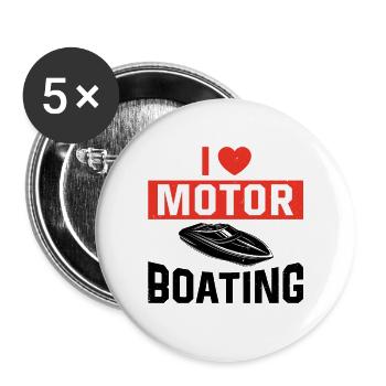 I Love Motor Boating Boat Owner Love Motor Boating - Buttons large 2.2'' (5-pack) - white