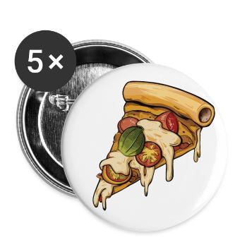 The cheese pizza slice - Buttons large 2.2'' (5-pack) - white