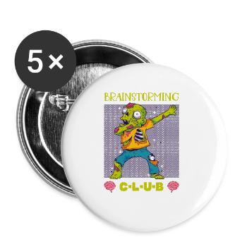 Brainstorming Club Life Death Fantasy Zombie - Buttons large 2.2'' (5-pack) - white