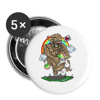 Mummy Riding Unicorn Christmas - Buttons large 2.2'' (5-pack) - white