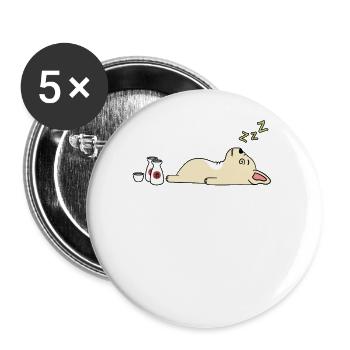 Cream French Bulldog Sake Drunk - Buttons large 2.2'' (5-pack) - white