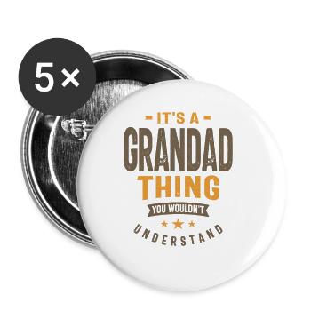 Mens It's a Grandad Thing Funny Dad Grandpa - Buttons large 2.2'' (5-pack) - white