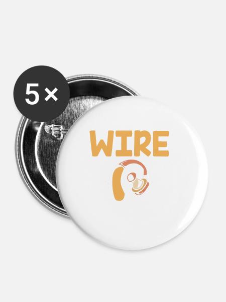 Deaf Awareness Im Wearing A Wire Funny Hearing Aid - Buttons large 2.2'' (5-pack) - white