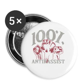 Anti-racism, Against Racism, For Human Rights Punk - Buttons large 2.2'' (5-pack) - white