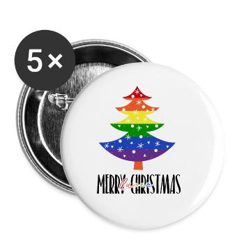 Queer Christmas Gay Pride LGBTQI - Buttons large 2.2'' (5-pack) - white