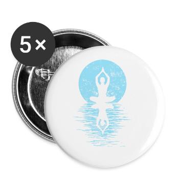 Yogi Yogini Health Meditation Outfits Girls Women - Buttons large 2.2'' (5-pack) - white