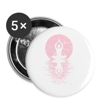 Yogi Yogini Health Meditation Outfits Girls Women - Buttons large 2.2'' (5-pack) - white