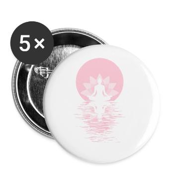 Yogi Yogini Health Meditation Outfits Girls Women - Buttons large 2.2'' (5-pack) - white