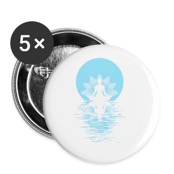 Yogi Yogini Health Meditation Outfits Girls Women - Buttons large 2.2'' (5-pack) - white