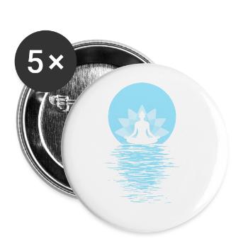 Yogi Yogini Health Meditation Outfits Girls Women - Buttons large 2.2'' (5-pack) - white