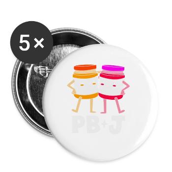 Cute Peanut Butter And Jelly - Buttons large 2.2'' (5-pack) - white