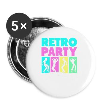 Retro Party 1950s Rockabilly Sock Hop Dance - Buttons large 2.2'' (5-pack) - white