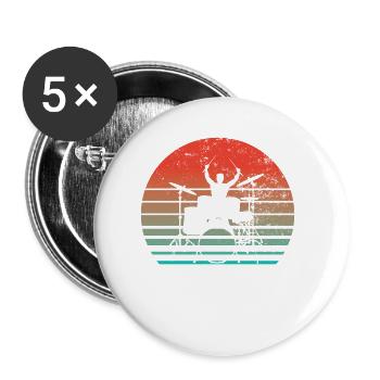 Drummer Drums Drumsticks Musician Outfit - Buttons large 2.2'' (5-pack) - white