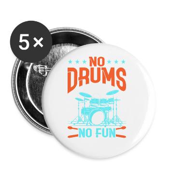 Drummer Drums Drumsticks Musician Outfit - Buttons large 2.2'' (5-pack) - white