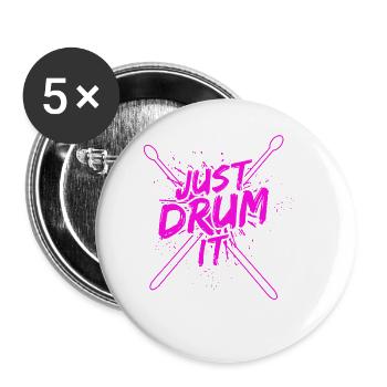 Drummer Drums Drumsticks Musician Outfit - Buttons large 2.2'' (5-pack) - white