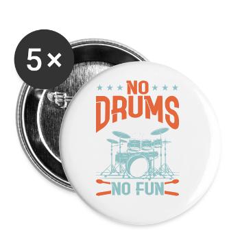 Drummer Drums Drumsticks Musician Outfit - Buttons large 2.2'' (5-pack) - white