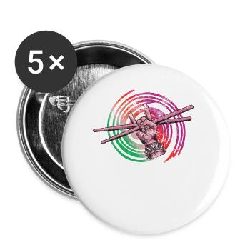 Drummer Drums Drumsticks Musician Outfit - Buttons large 2.2'' (5-pack) - white