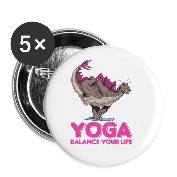 Yogi Yogini Health Meditation Outfits Girls Women - Buttons large 2.2'' (5-pack) - white