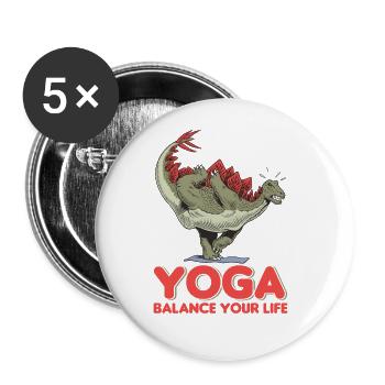Yogi Yogini Health Meditation Outfits Girls Women - Buttons large 2.2'' (5-pack) - white