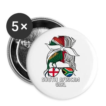 Half English Half Girl South African South Africa - Buttons large 2.2'' (5-pack) - white