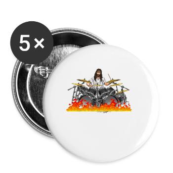 Drummer Drums Drumsticks Musician Outfit - Buttons large 2.2'' (5-pack) - white
