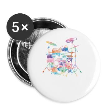 Drummer Drums Drumsticks Musician Outfit - Buttons large 2.2'' (5-pack) - white