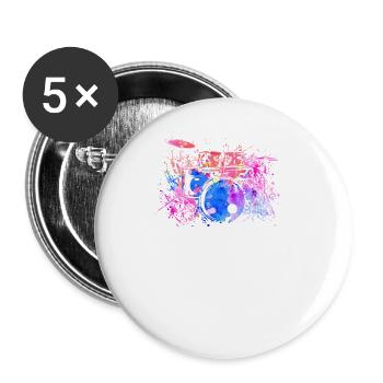 Drummer Drums Drumsticks Musician Outfit - Buttons large 2.2'' (5-pack) - white