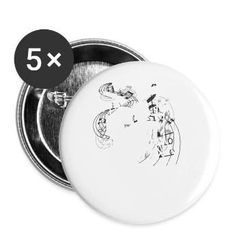 Drummer Drums Drumsticks Musician Outfit - Buttons large 2.2'' (5-pack) - white