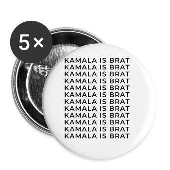 Kamala is Brat - Buttons large 2.2'' (5-pack) - white