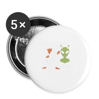 Aliens Don't Know Karate Funny Martial Arts - Buttons large 2.2'' (5-pack) - white