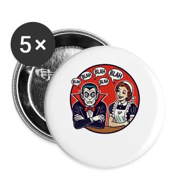 Grumpy Vampire & Chatty Housewife - Buttons large 2.2'' (5-pack) - white