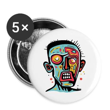 Colorful abstract face bold graphic art - Buttons large 2.2'' (5-pack) - white