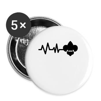Pfadfinder Heartbeat - Buttons large 2.2'' (5-pack) - white