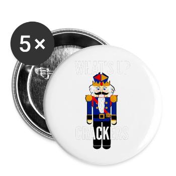 Nutcracker What s Up Crackers Christmas Holiday - Buttons large 2.2'' (5-pack) - white