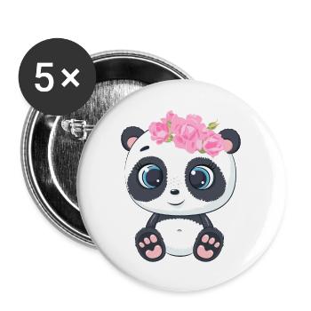 cute panda girl - Buttons large 2.2'' (5-pack) - white