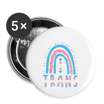 Transgender Quote Trans Boho Rainbow - Buttons large 2.2'' (5-pack) - white