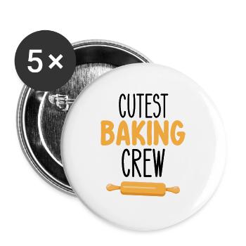Cutest Baking Crew - Buttons large 2.2'' (5-pack) - white