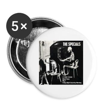 The Specials Ghost Town Classic T Shirt - Buttons large 2.2'' (5-pack) - white