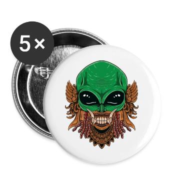 hand drawn alien head - Buttons large 2.2'' (5-pack) - white