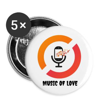 Music Design - Buttons large 2.2'' (5-pack) - white