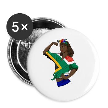 South African Girl Unbreakable I Heritage South - Buttons large 2.2'' (5-pack) - white