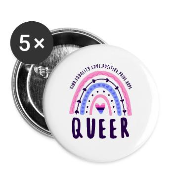 Omnisexual Pride Queer Omnisexual - Buttons large 2.2'' (5-pack) - white