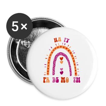 Happy Pride Month Lesbian Pride Boho Rainbow - Buttons large 2.2'' (5-pack) - white