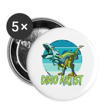 Dino Artist dinosaur art Tyrannosaurus - Buttons large 2.2'' (5-pack) - white