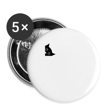 CUT CATS T-shirt - Buttons large 2.2'' (5-pack) - white