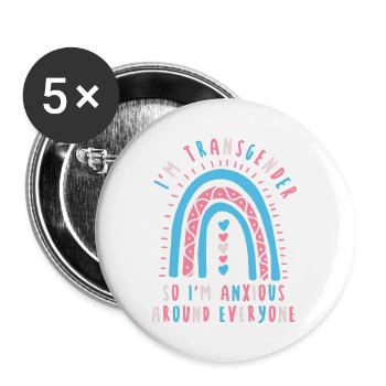 Im Transgender So Im Anxious - Buttons large 2.2'' (5-pack) - white