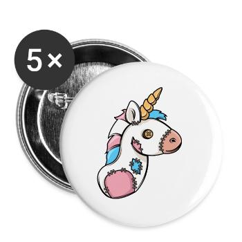 Voodoo Unicorn Transgender LGBT Trans Ally - Buttons large 2.2'' (5-pack) - white
