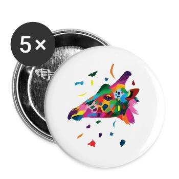 Giraffe Watercolor Design Cute Funny Gift For Gira - Buttons large 2.2'' (5-pack) - white